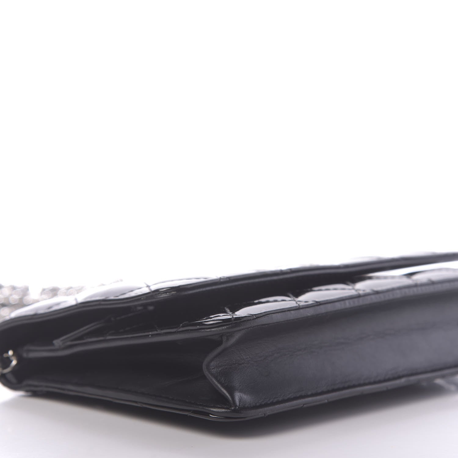 Chanel Patent Quilted Wallet On Chain WOC Black 6 of 10