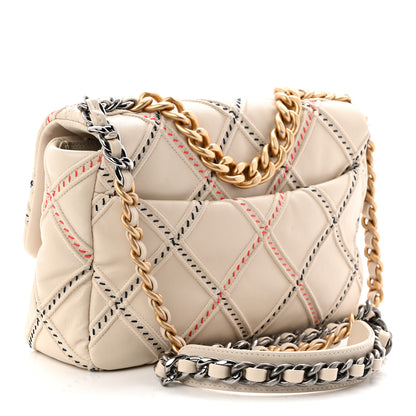 Chanel Lambskin Mixed Fibers Quilted Medium Chanel 19 Flap Beige 3 of 10