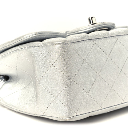 Chanel Metallic Lambskin Quilted Mini Square Flap Silver 10 of 11