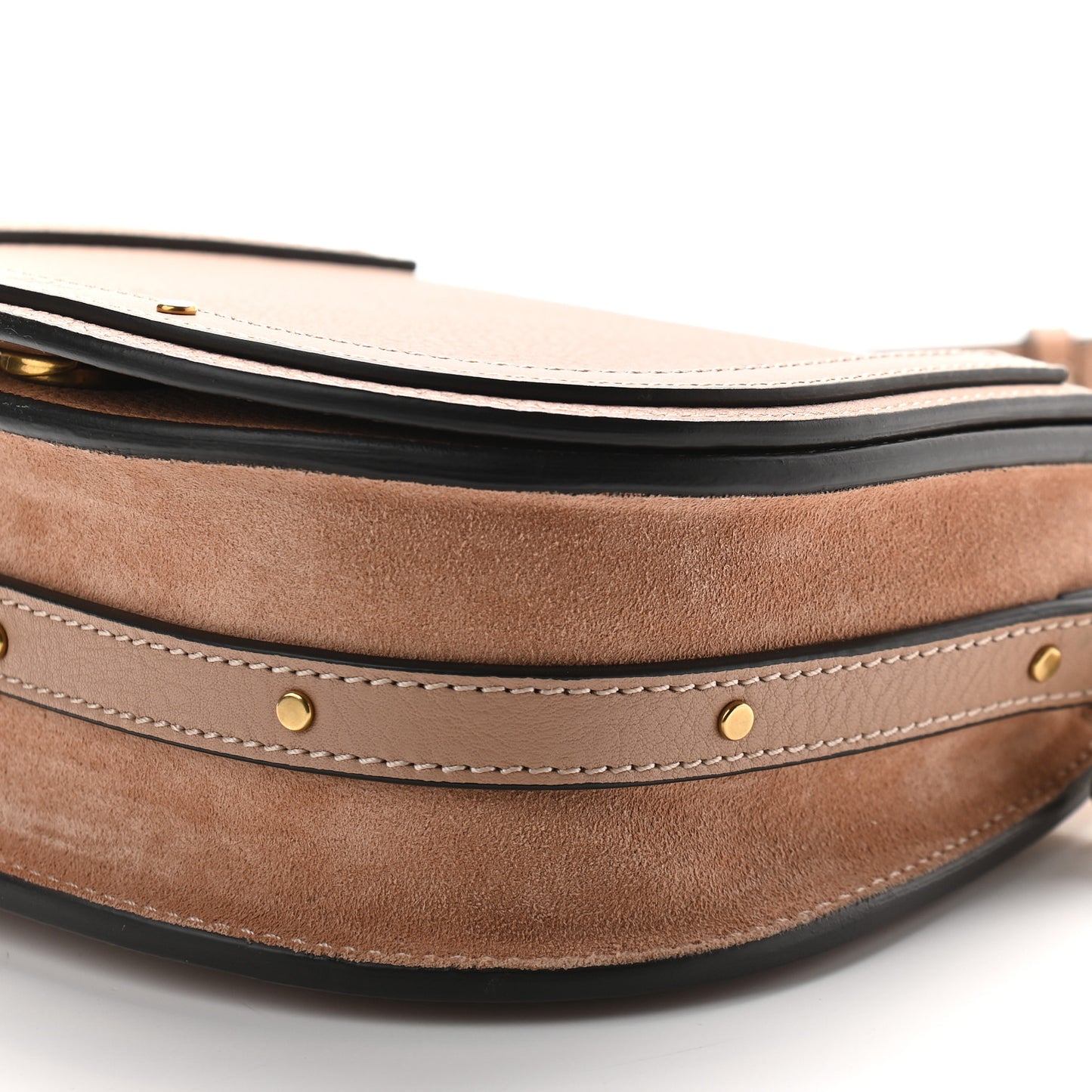 Calfskin Suede Small Nile Bracelet Bag Biscotti