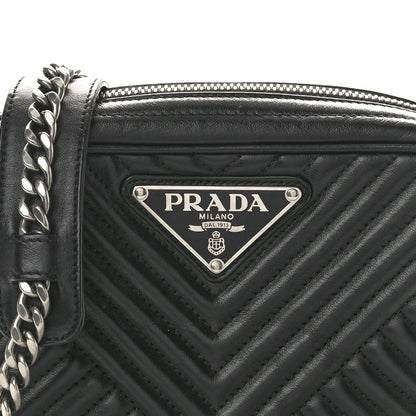 Prada Soft Calfskin Impunture Diagramme Camera Bag Black 7 of 10