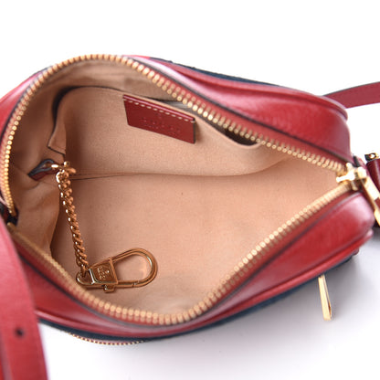 Gucci Suede Calfskin Web Mini Ophidia Shoulder Bag New Blue Romantic Cherry 5 of 10