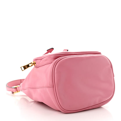 Prada Soft Calfskin Saffiano Mini Bucket Crossbody Bag Peonia 4 of 11
