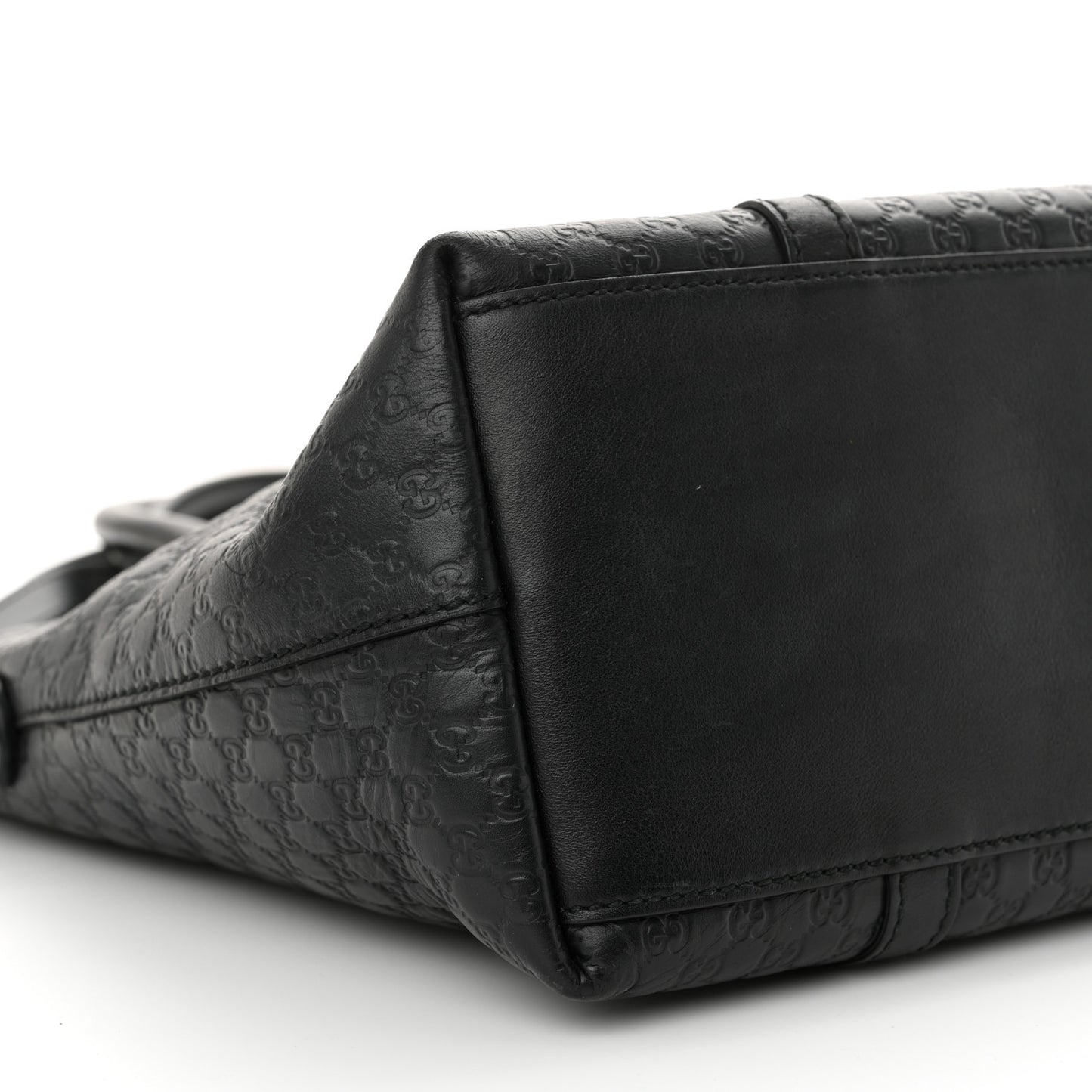 Soft Microguccissima Small Zippered Satchel Black