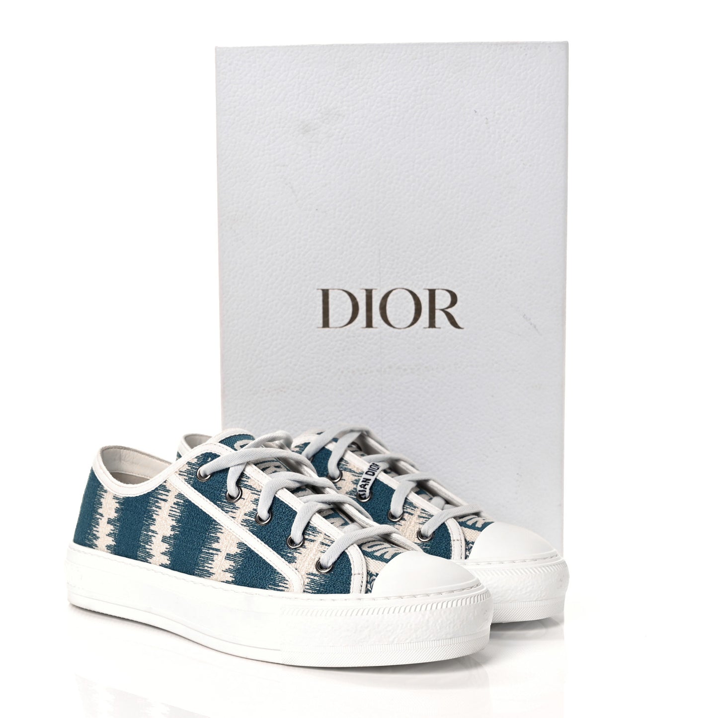 Cotton D-Stripes Walk'N'Dior Low Top Sneakers 38.5 Deep Indigo