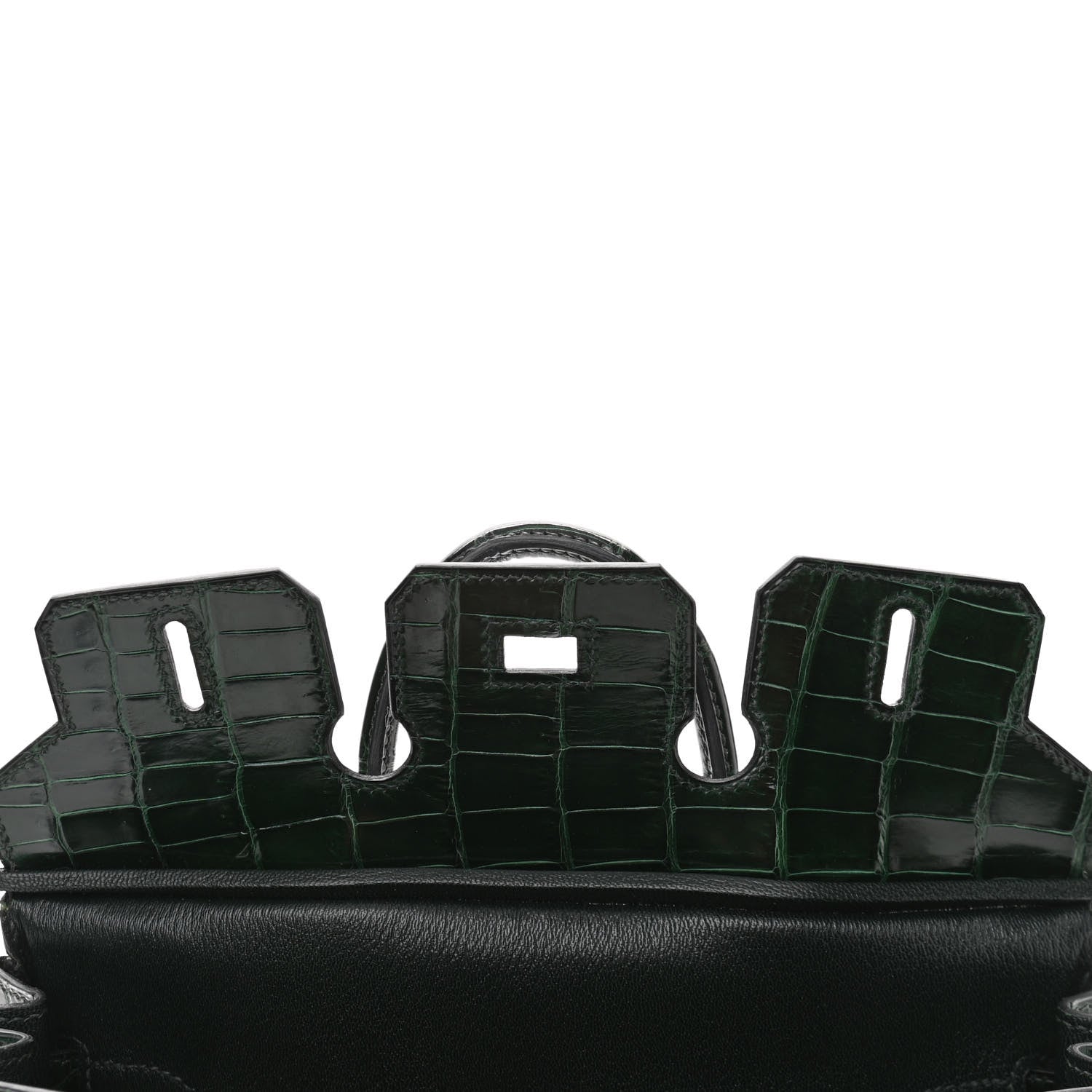 Hermes Shiny Niloticus Crocodile Birkin 25 Vert Fonce 18 of 32