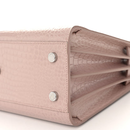 Saint Laurent Calfskin Crocodile Embossed Baby Sac De Jour Rose Antic 10 of 12