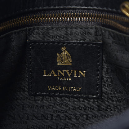 Lanvin Hammered Calfskin Medium Happy Edgy Shoulder Bag Black 6 of 13