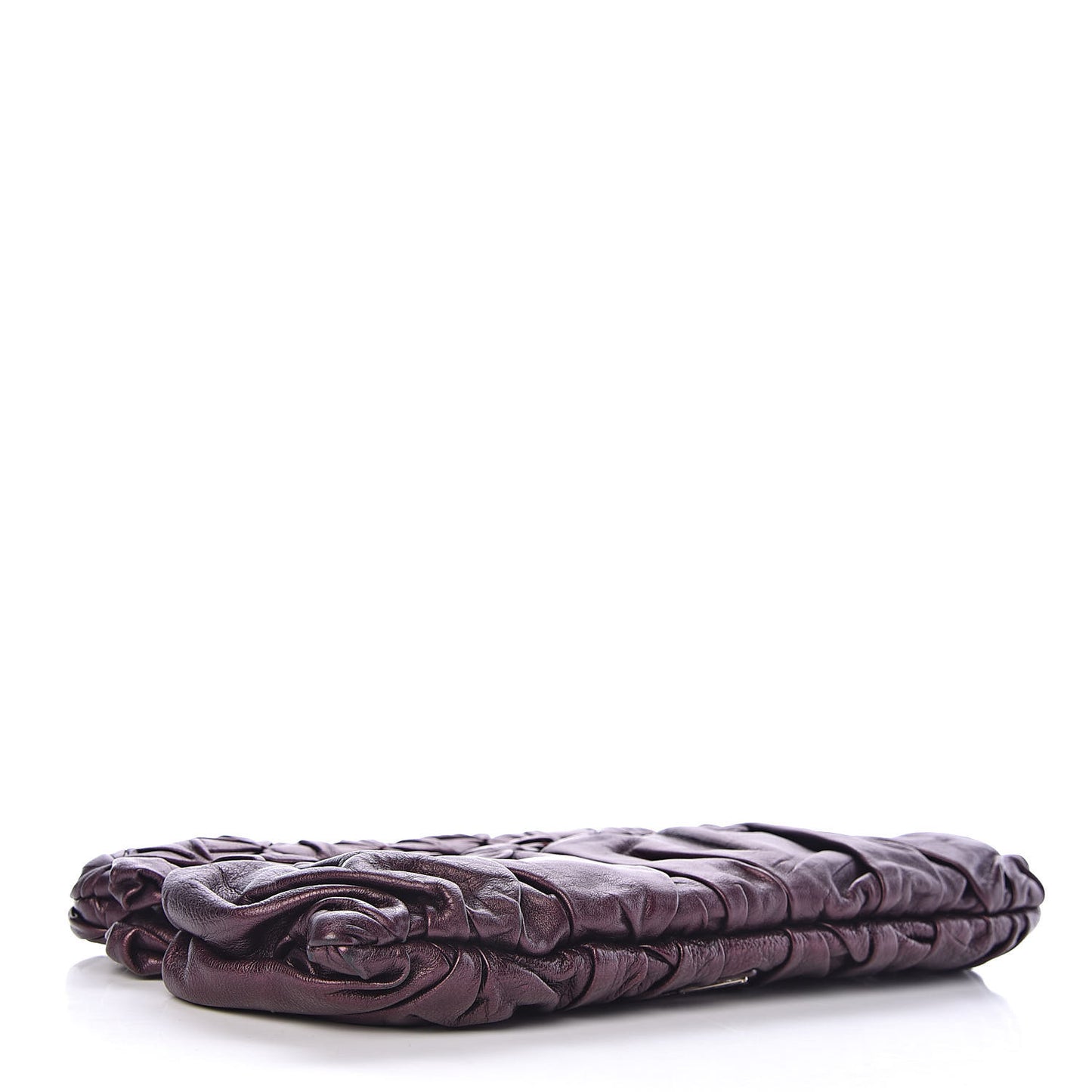 Metallic Nappa Gaufre Clutch Ribes