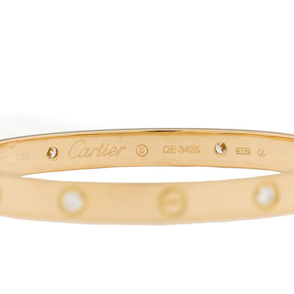 Cartier 18K Yellow Gold 4 Diamond LOVE Bracelet 17 3 of 3