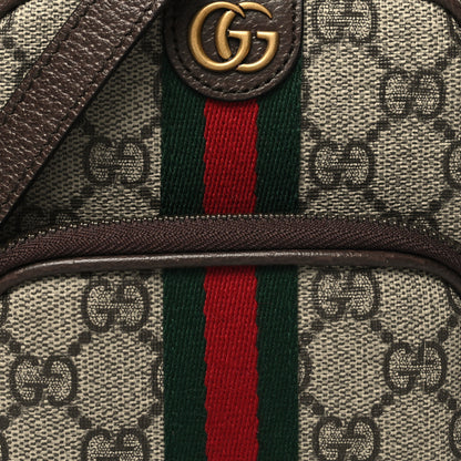 Gucci GG Supreme Monogram Web Mini Ophidia Double Zip Messenger Bag Beige New Acero 9 of 12