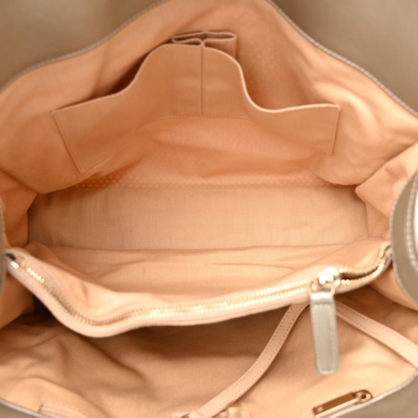 Metallic Calfskin Perforated Up In The Air Tote Light Gold