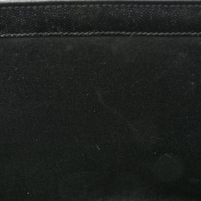 Saint Laurent Grain De Poudre Matelasse Chevron Large Monogram Satchel Black 10 of 15