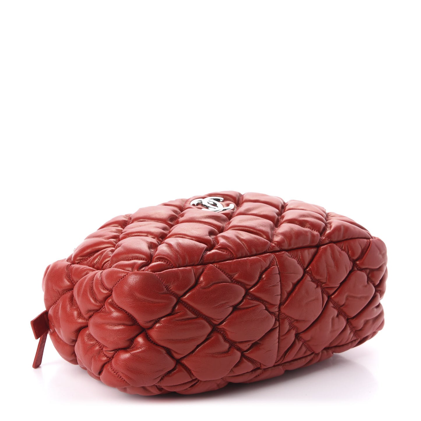 Lambskin Bubble Quilt Camera Case Red