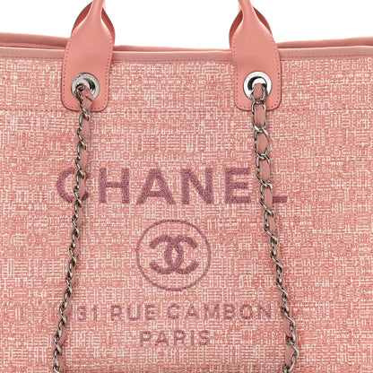 Chanel Canvas Medium Deauville Tote Pink 8 of 10