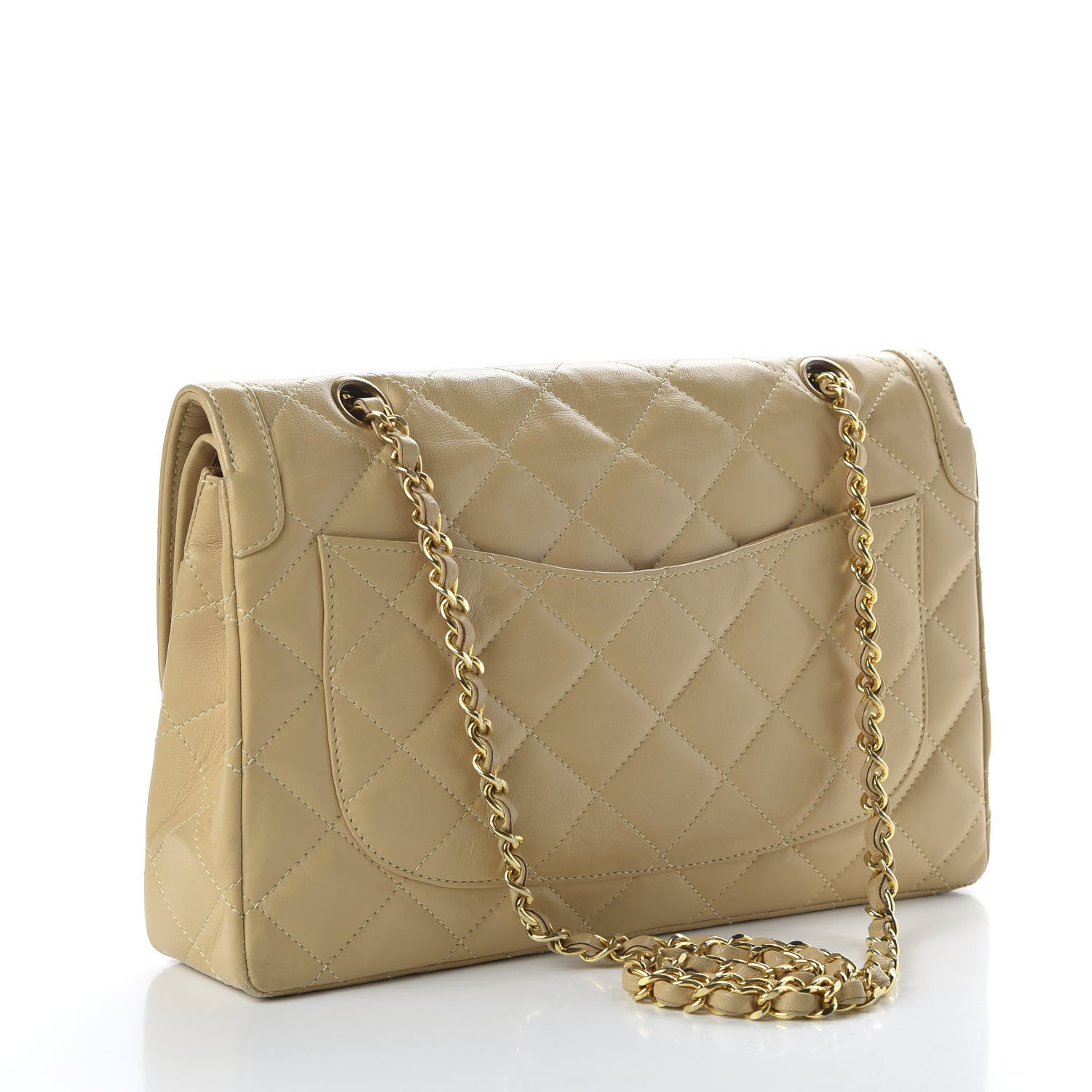 Chanel Lambskin Quilted Medium Double Flap Beige 3 of 12