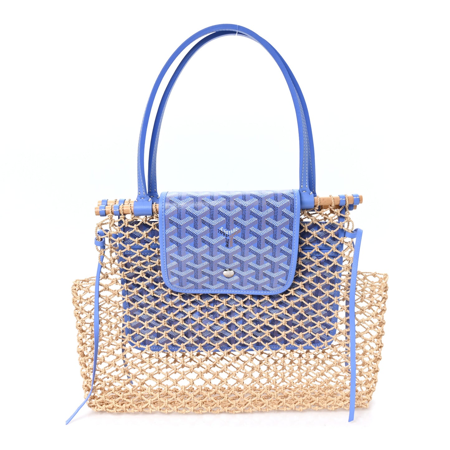 Goyardine Net Aligre Tote Light Blue