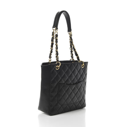 Chanel Caviar Quilted Petit Shopping Tote PST Black 3 of 10