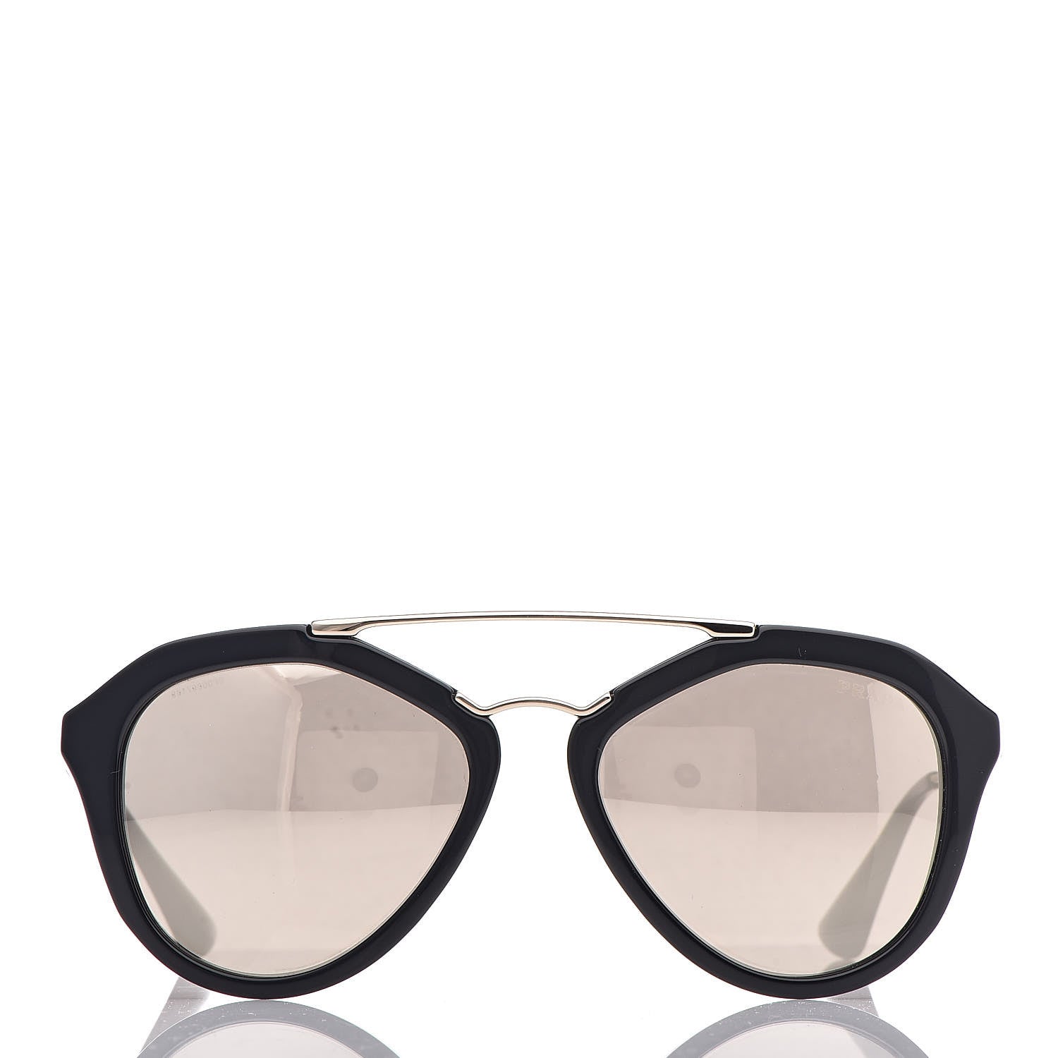 Prada Acetate Metal Cinema Sunglasses SPR 12Q Black 2 of 8