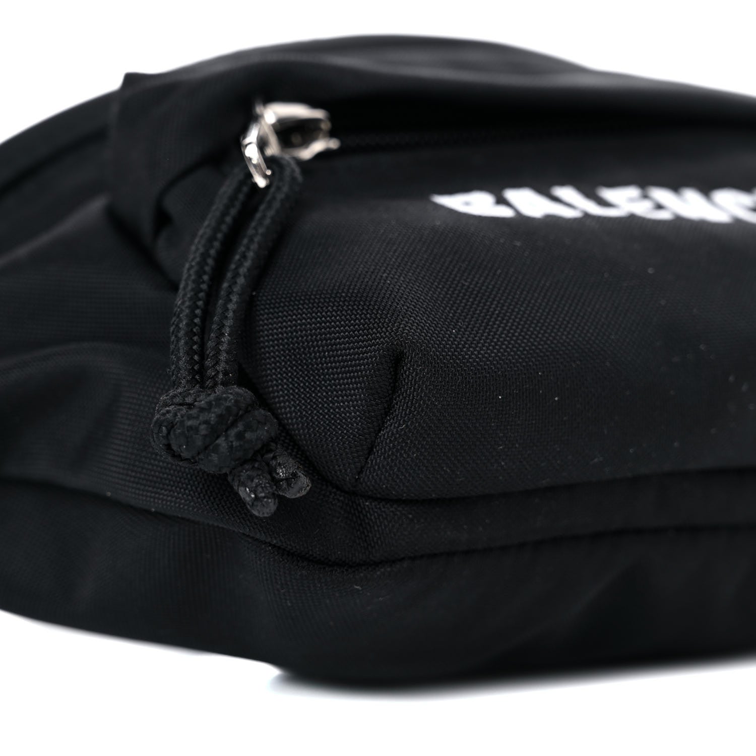 Balenciaga Sport Nylon Logo Embroidered Wheel Belt Bag Black White 7 of 11