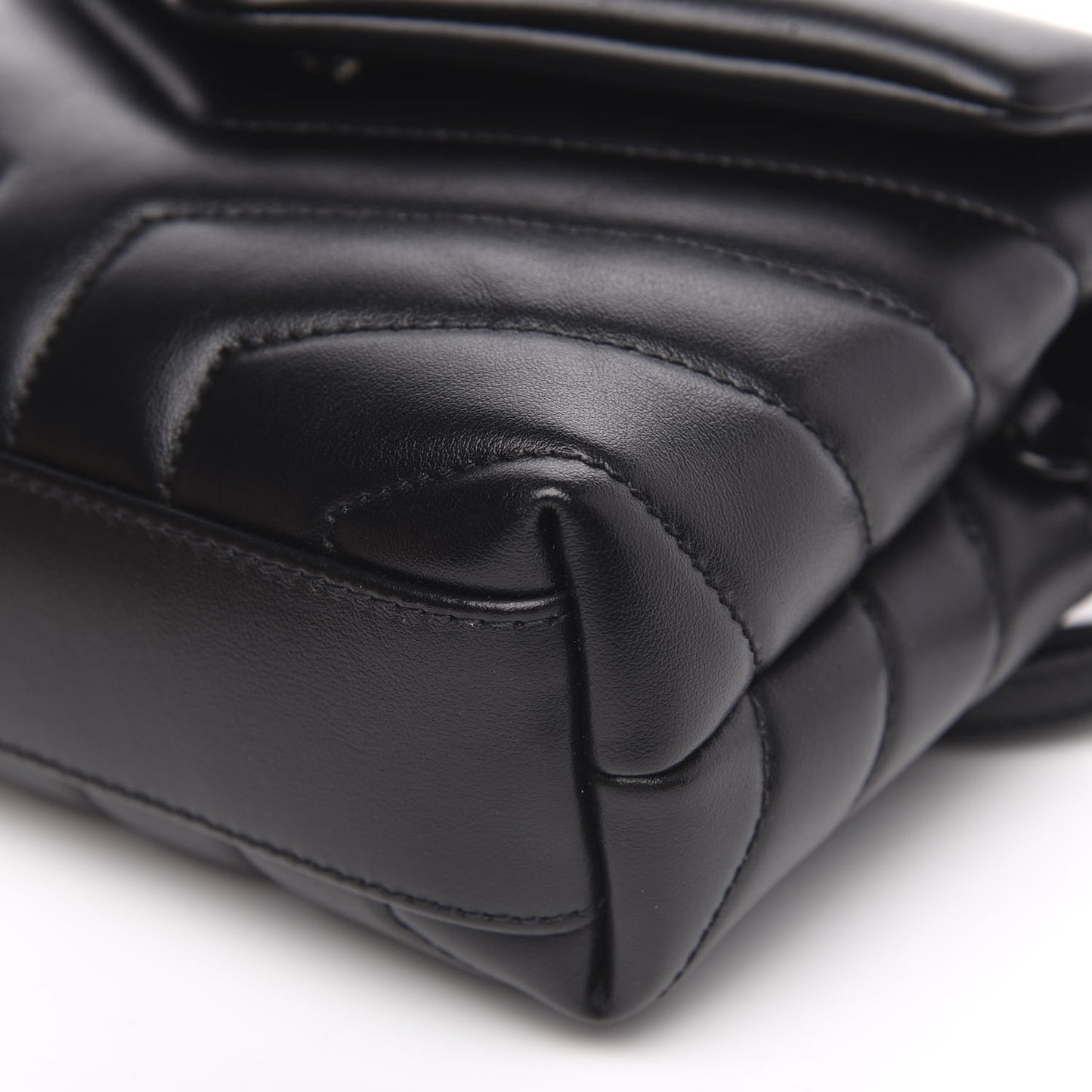 Calfskin Y Quilted Monogram Toy Loulou Crossbody Bag Black