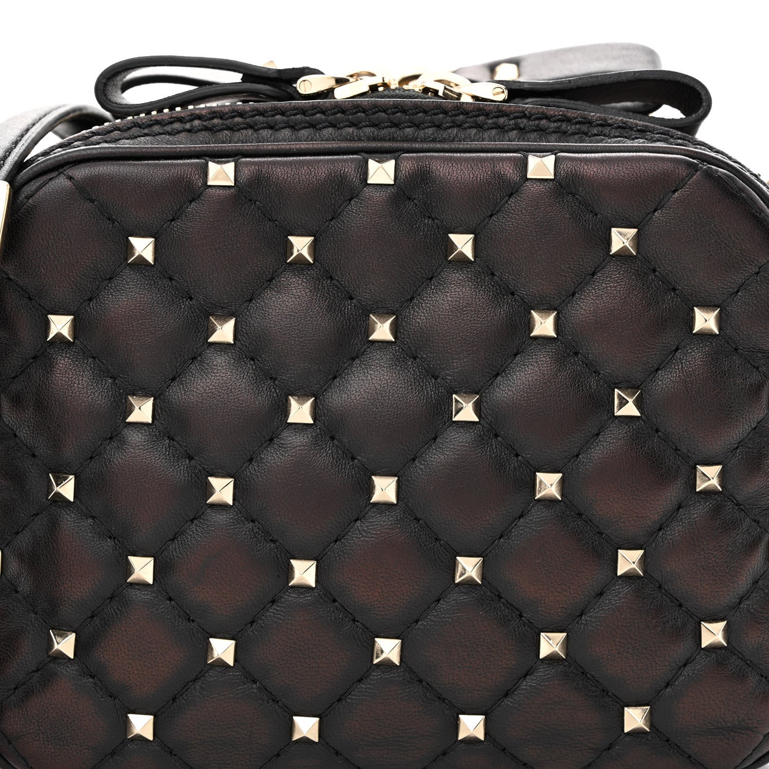Valentino Garavani Nappa Rockstud Spike Double Zip Camera Crossbody Bag Black 9 of 11