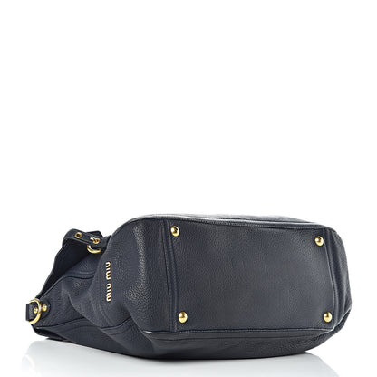 Miu Miu Cervo East-West Flap Satchel Blue 4 of 24