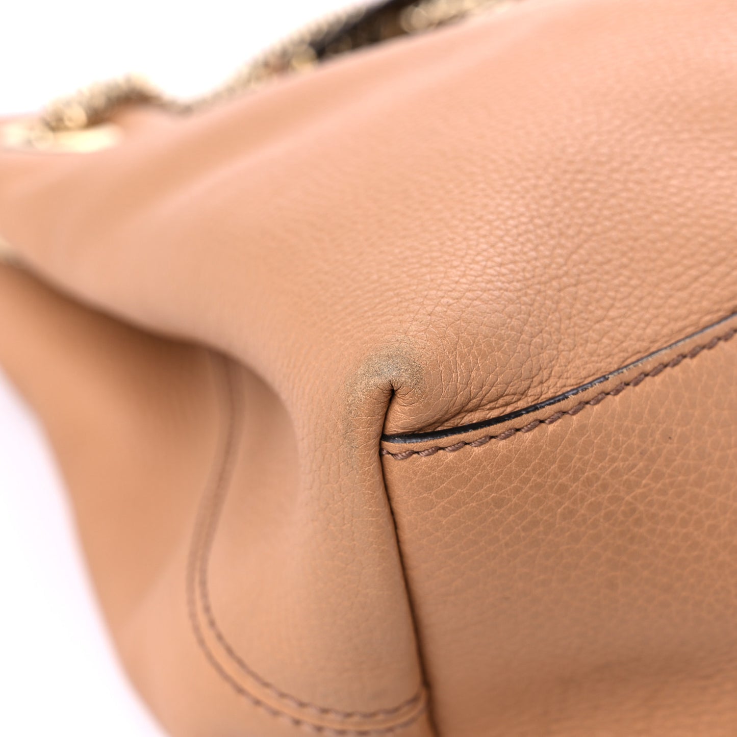 Pebbled Calfskin Medium Soho Chain Shoulder Bag Camelia