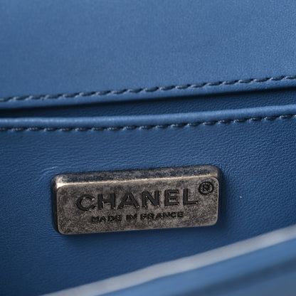 Chanel Galuchat Stingray Small Boy Flap Blue 6 of 13