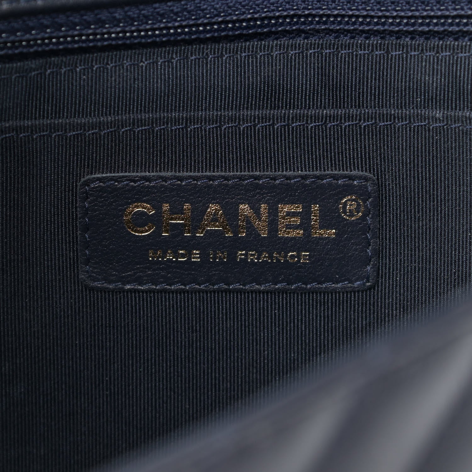 Chanel Calfskin Chevron Quilted Small Statement Flap Navy 6 of 15