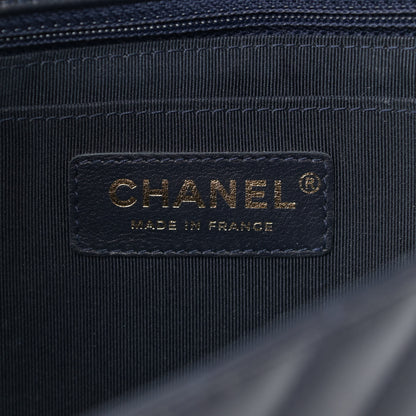 Chanel Calfskin Chevron Quilted Small Statement Flap Navy 6 of 15
