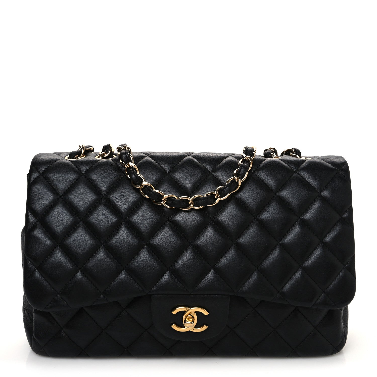 Chanel Lambskin Quilted Jumbo Single Flap Black 1 of 11
