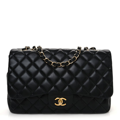 Chanel Lambskin Quilted Jumbo Single Flap Black 1 of 11