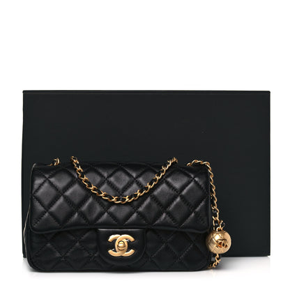 Chanel Lambskin Quilted Mini Rectangular Pearl Crush Flap Black 15 of 15