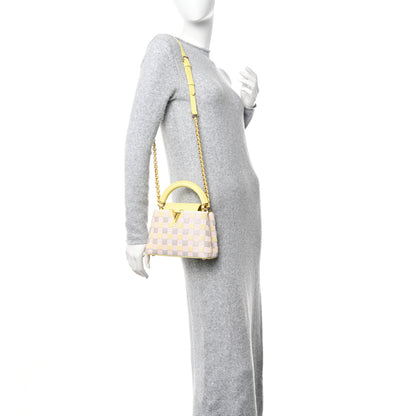 Louis Vuitton Smooth Calfskin Taurillon Beaded Mini Capucines Yellow Pink 2 of 10