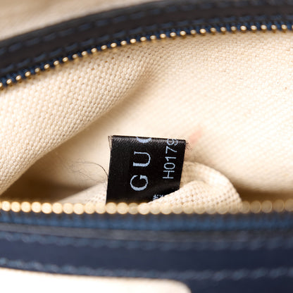 Gucci Monogram Selleria Calfskin Vintage Web Medium Boston Beige Blue 8 of 16