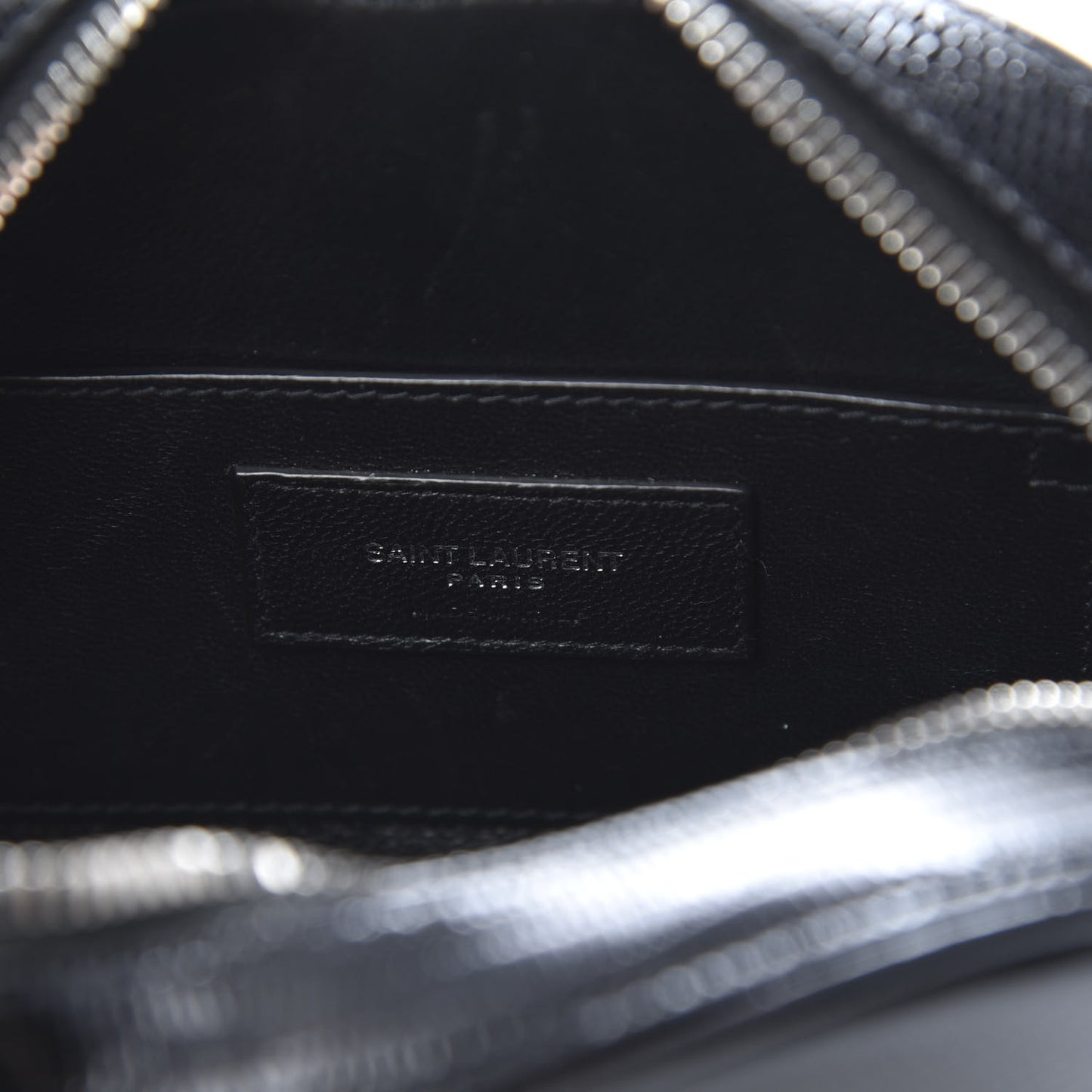 Calfskin Lizard Embossed Le 61 Camera Bag Black
