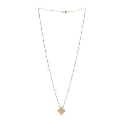 Van Cleef & Arpels 18K Yellow Gold Mother of Pearl Vintage Alhambra Pendant Necklace 3 of 8