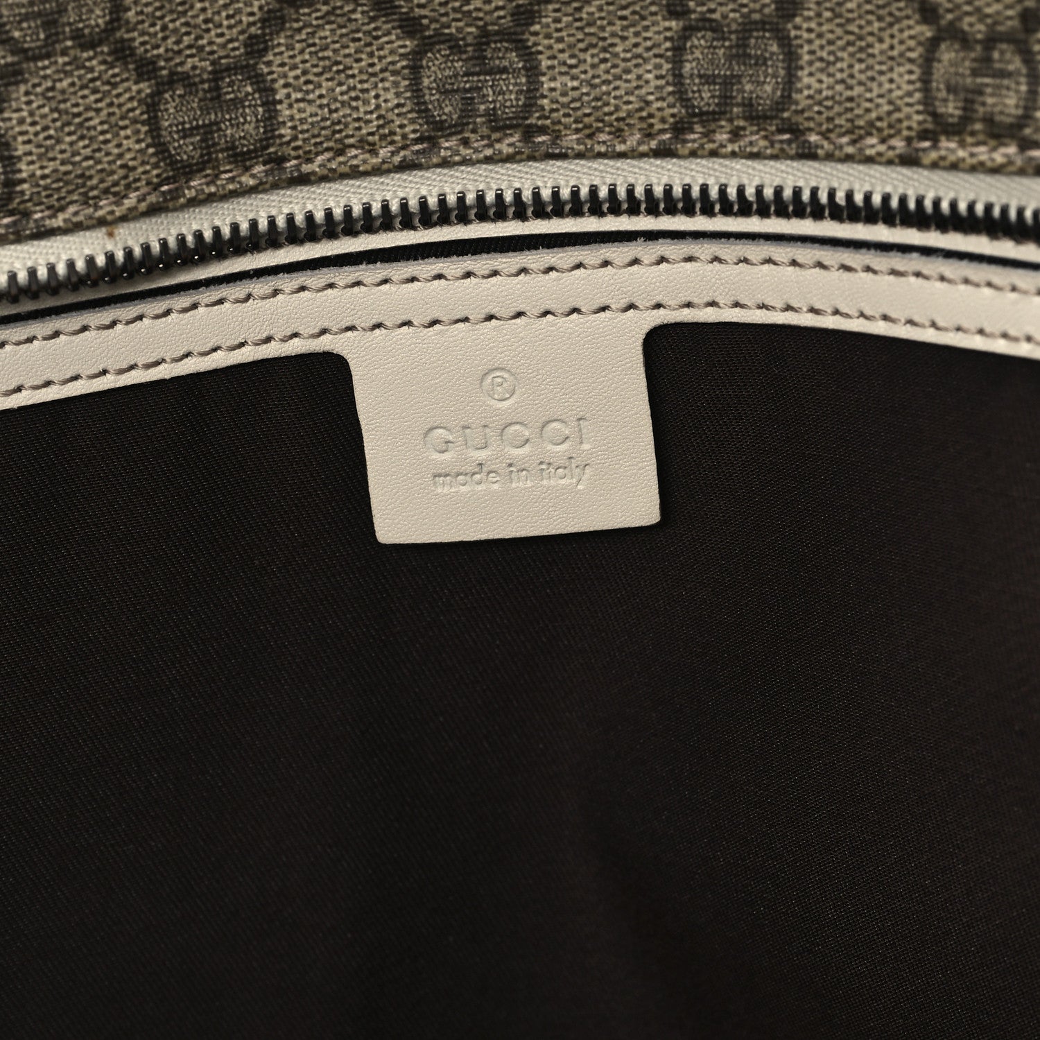 Gucci GG Supreme Monogram Large Zippered Shopping Tote Off White 6 of 10