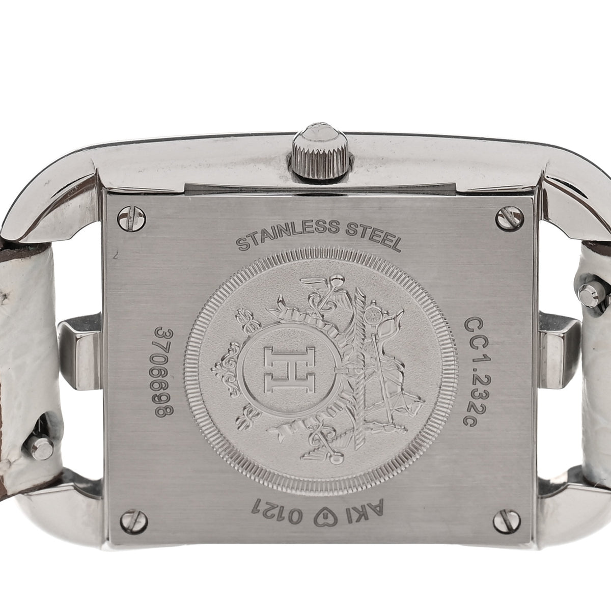 Hermes Stainless Steel Alligator Diamond Bezel 23mm Cape Cod Quartz Watch 4 of 8