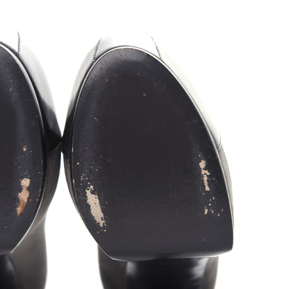 Saint Laurent Suede Patent Tribtoo 105 Cap Toe Pumps 37.5 Grey 8 of 9