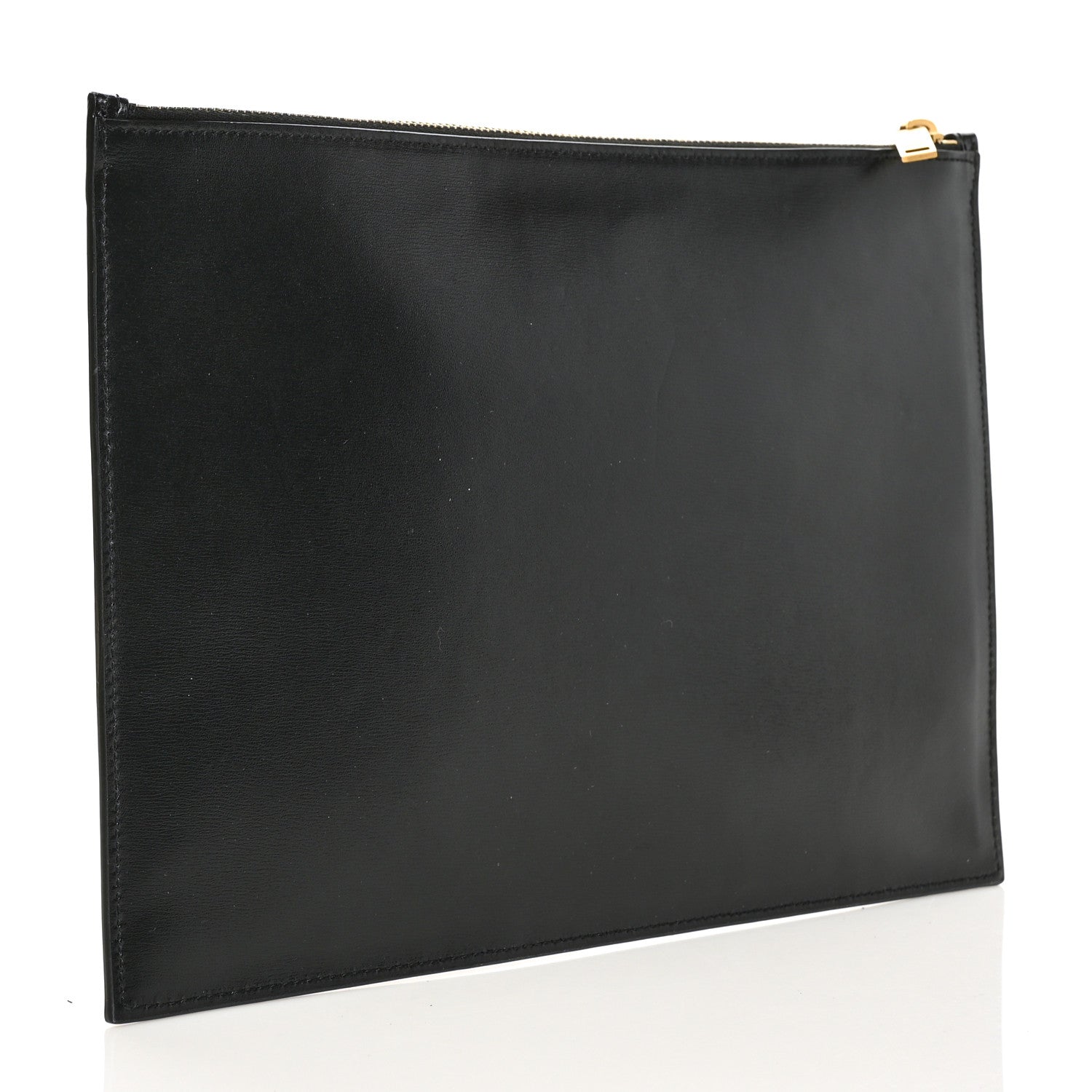 Saint Laurent Raffia Calfskin Medium Zip Clutch Black 2 of 6