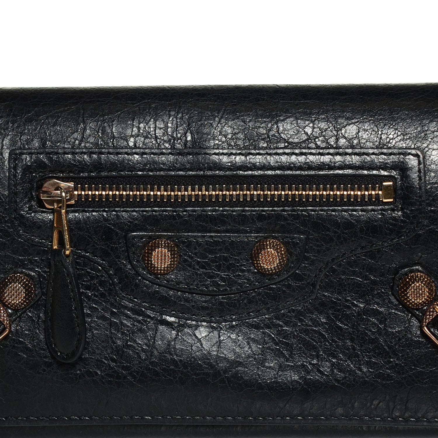 Balenciaga Agneau Giant 12 Rose Gold Hardware Money Wallet Black 8 of 8