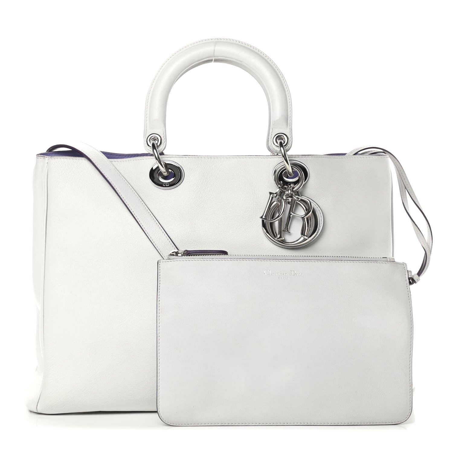 Christian Dior Smooth Calfskin Large Diorissimo Tote White 1 of 14