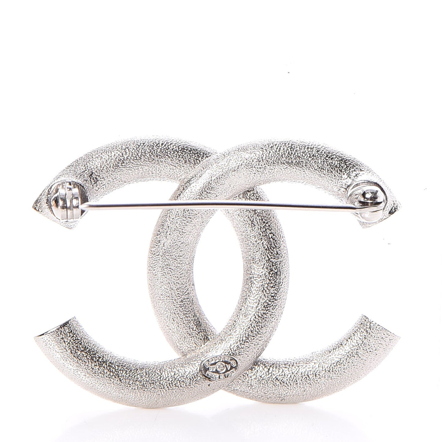 Baguette Crystal CC Brooch Silver