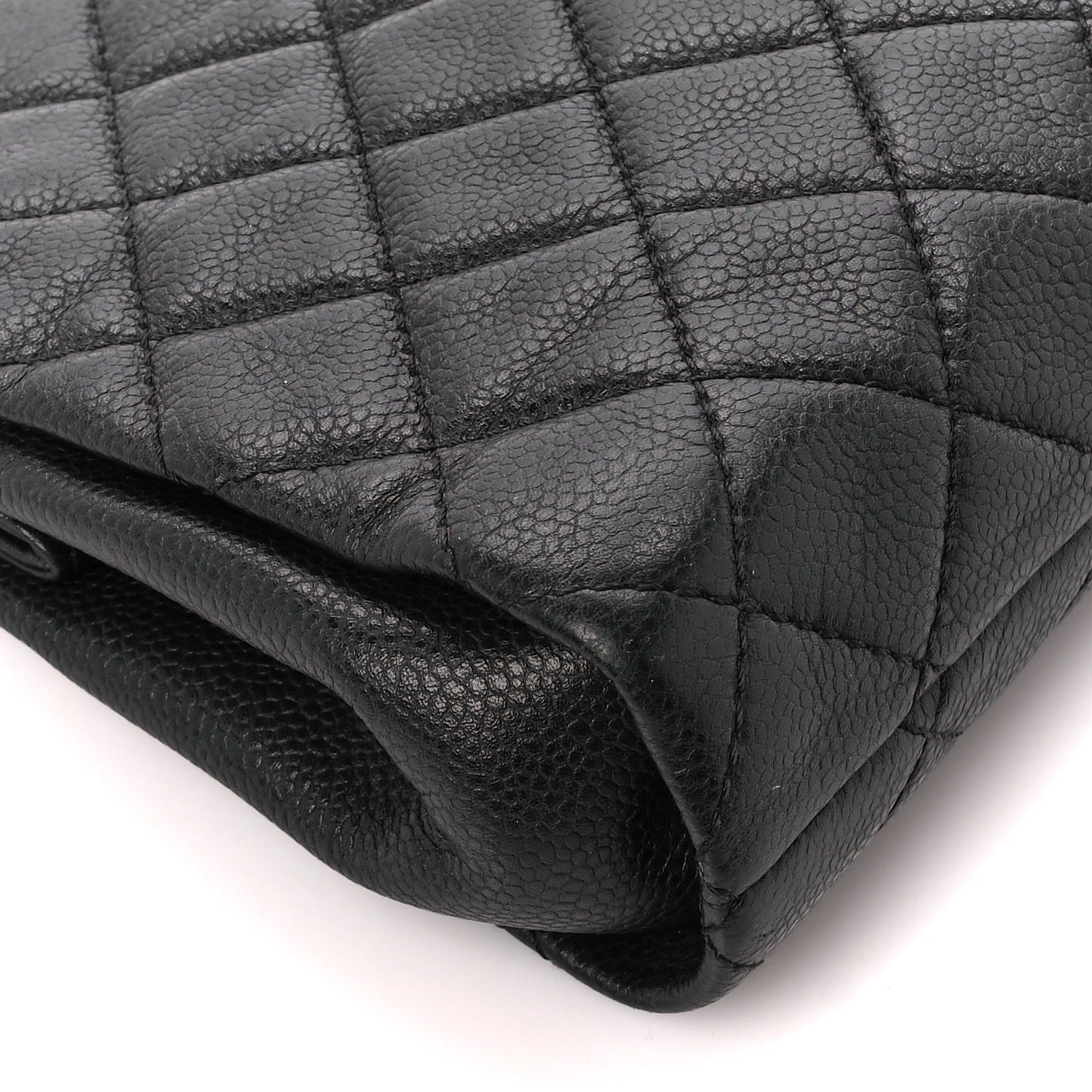 Caviar Quilted CC Large Clutch Black
