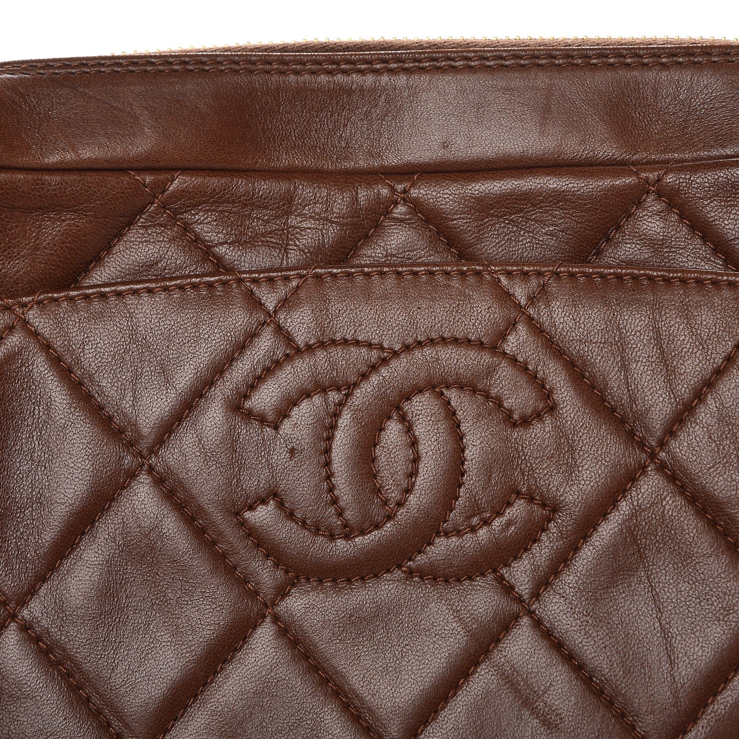 Chanel Lambskin Shoulder Bag Light Brown 6 of 14