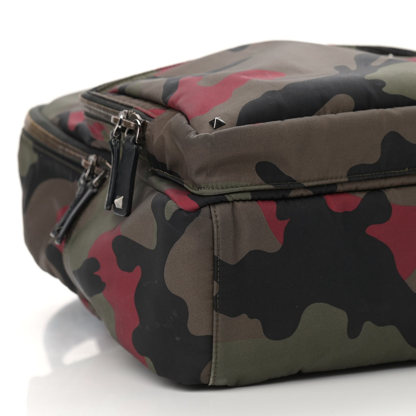 Nylon Camouflage Print Backpack Green White Black Red