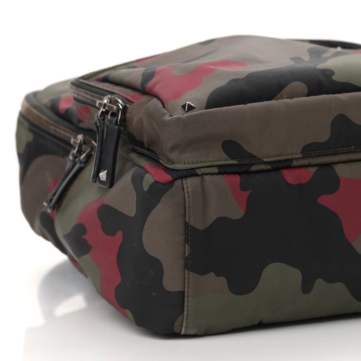 Valentino Garavani Nylon Camouflage Print Backpack Green White Black Red 9 of 17