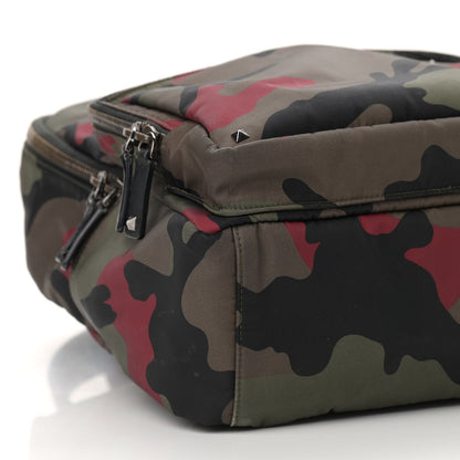 Valentino Garavani Nylon Camouflage Print Backpack Green White Black Red 9 of 17